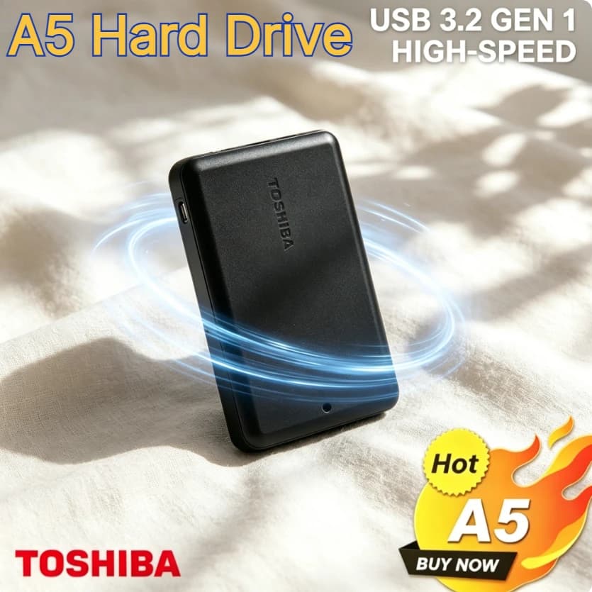 2PCS Toshiba A5 External Hard Drive USB3.2 Gen1 High Speed Portable HDD For Mac Windows Laptop Data Backup Storage