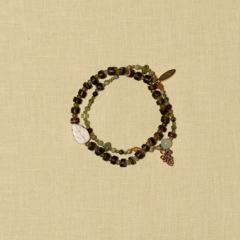 Bracciale da donna con perline intrecciate a mano, stile Monet Garden Jungle Adventurer, per vacanze di nicchia, impilabile