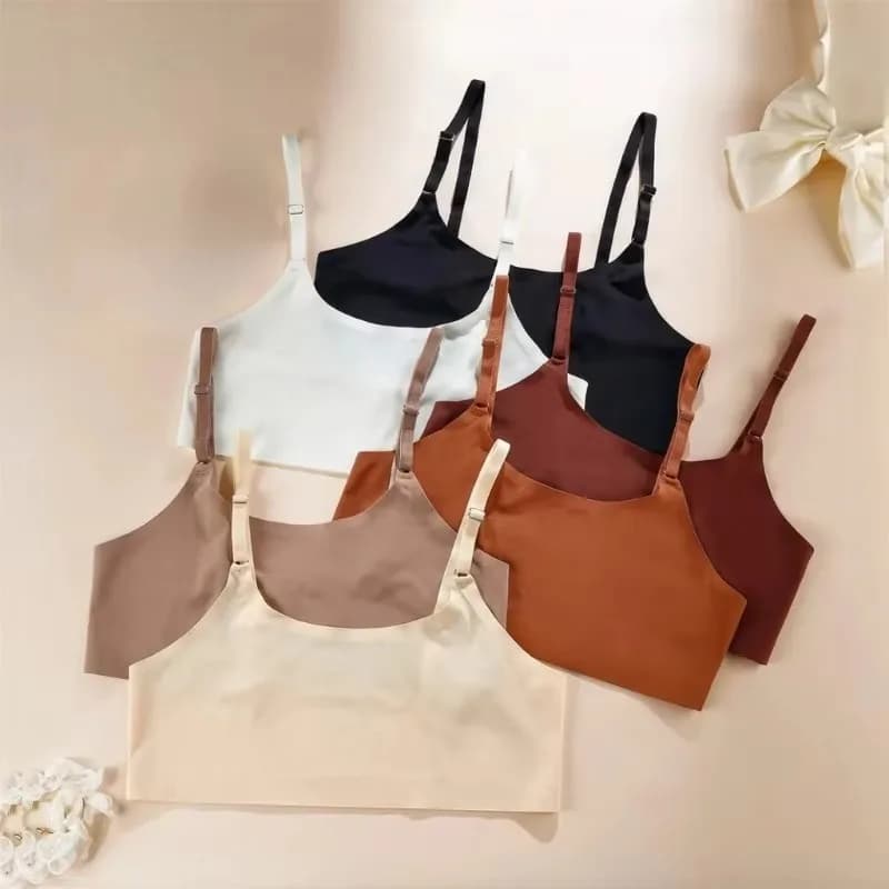 Reggiseno sportivo in seta ghiaccio senza cuciture, con schiena scoperta, senza imbottitura, senza ferretto, taglie forti, intimo