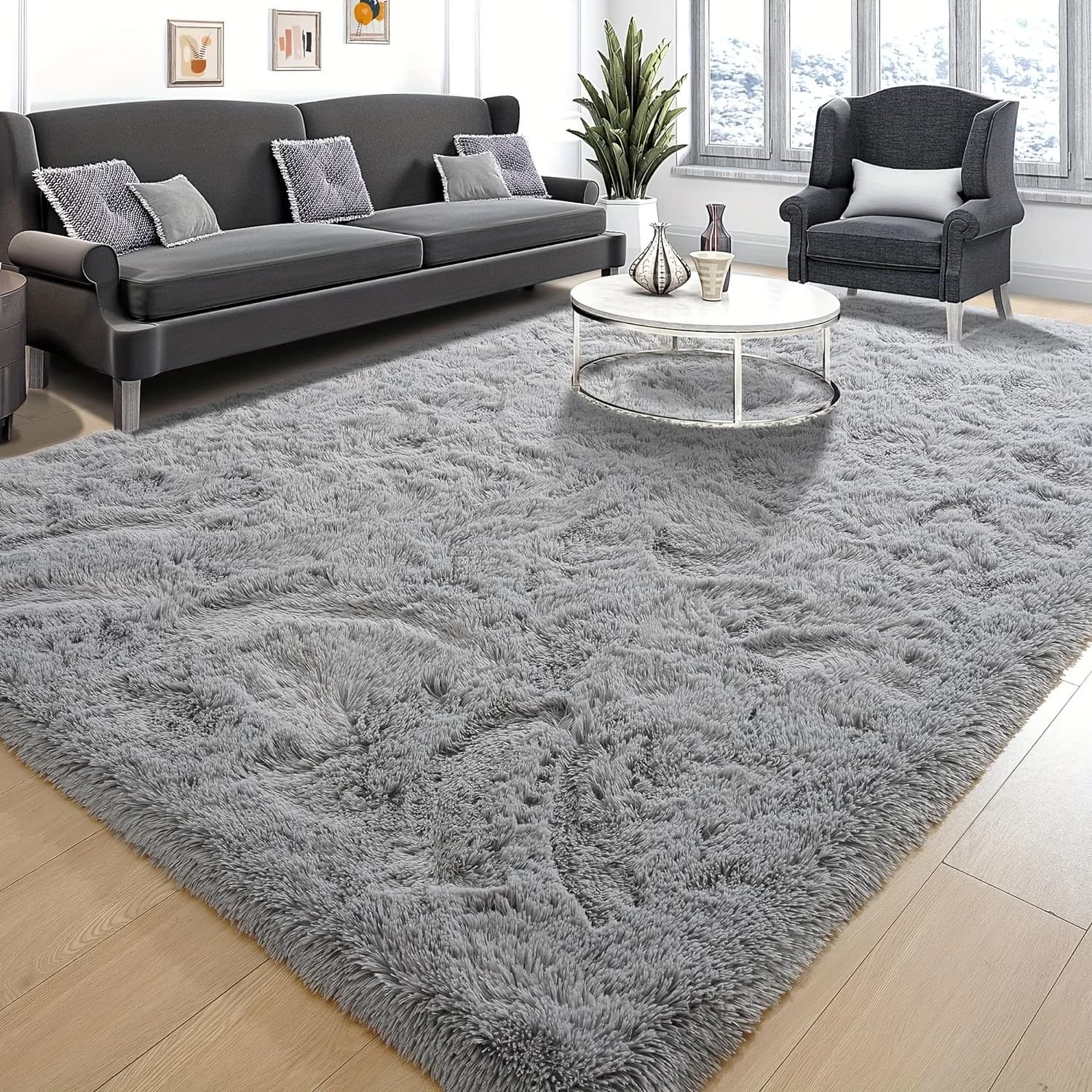 VIKAMA Luxurious Soft Area Soft Mat Plush Silk Rug Sofa Sofa Carpet Bedside Bedroom Children's Living Room Zerbino Bedroom Home Decorations