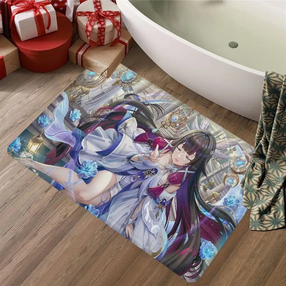 Tappeto da corridoio Genshin Impact Columbina Anime, antiscivolo, per lavanderia, decorazione per lavanderia, balcone, soggiorno, camera da letto, tappeti per area letto
