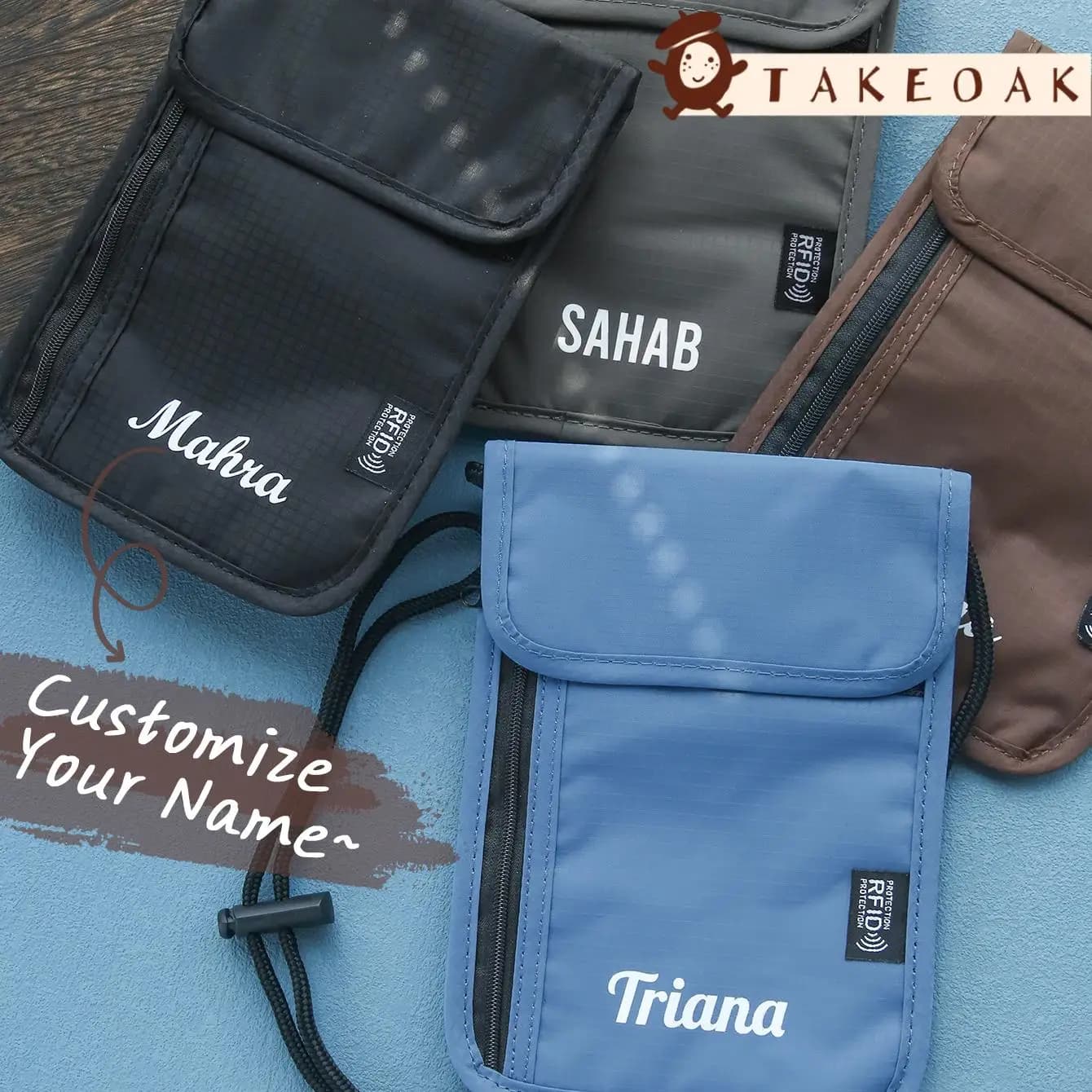 Portafoglio da Viaggio Personalizzato, Porta Passaporto Multifunzione, Organizer con Protezione RFID, Leggero e Sicuro