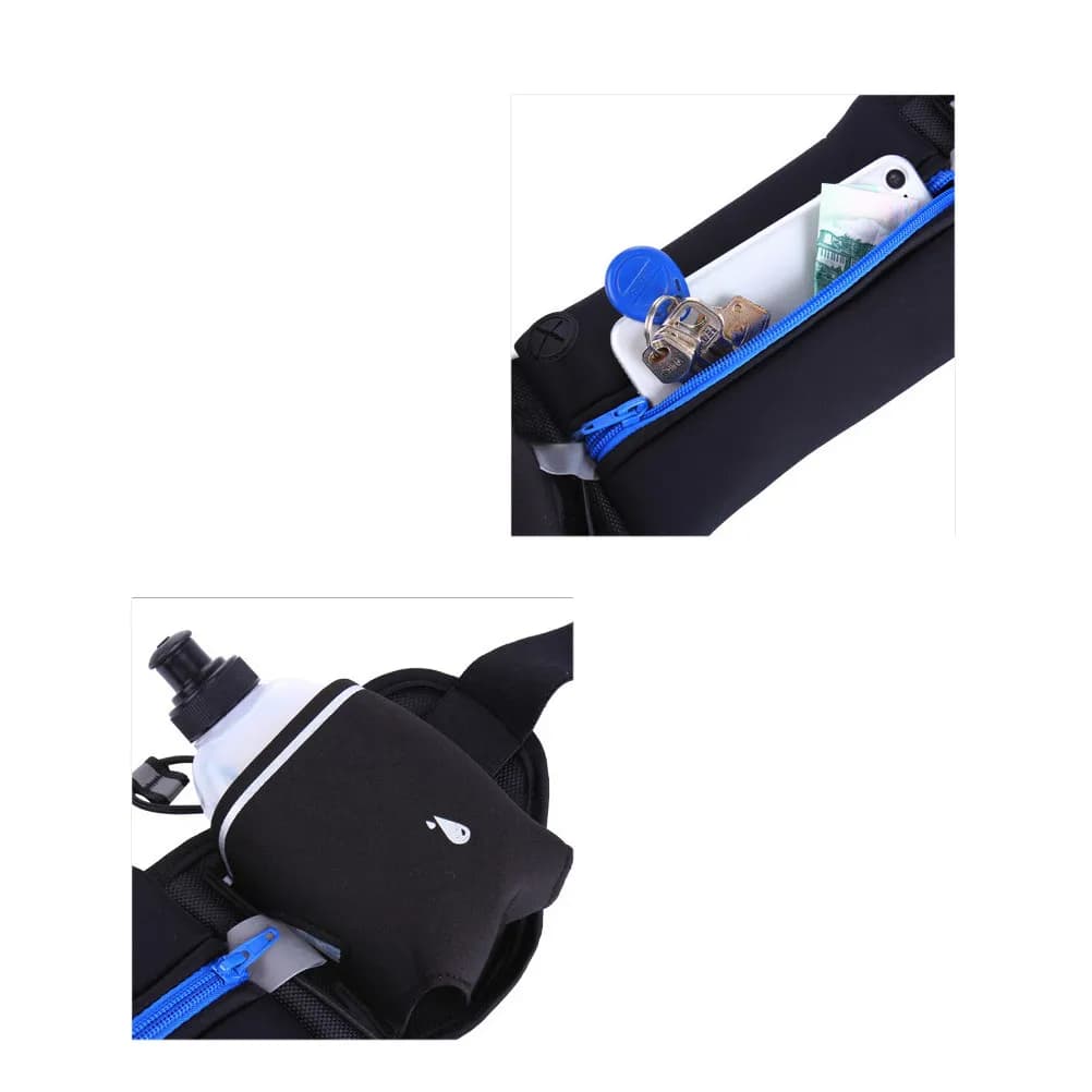 Running Belt Water Resistant Waist Bag Rose Red Fits 4-6Inch Phones Multiple Pockets Adjustable Fit for Jogging Hiking Cycling