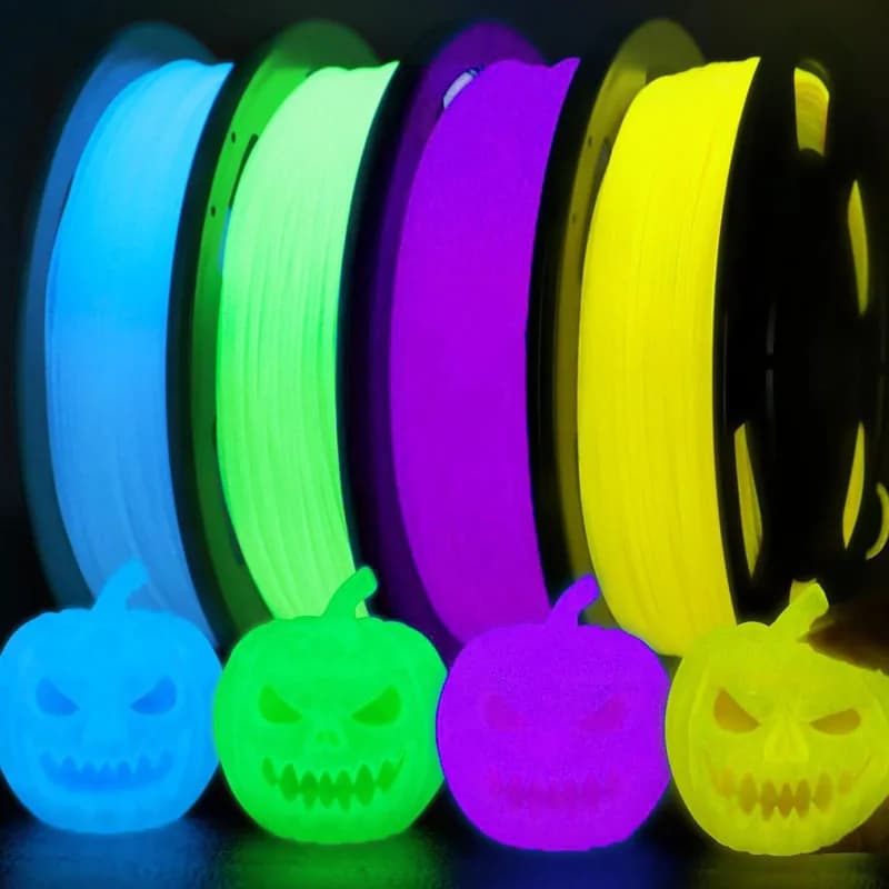 TPU Glow in The Dark 3D Printer Filament , TPU 95A, Blue, Green, Yellow, Purple 250g/250 * 4 Pack, 1.75mm 3D printer filament.
