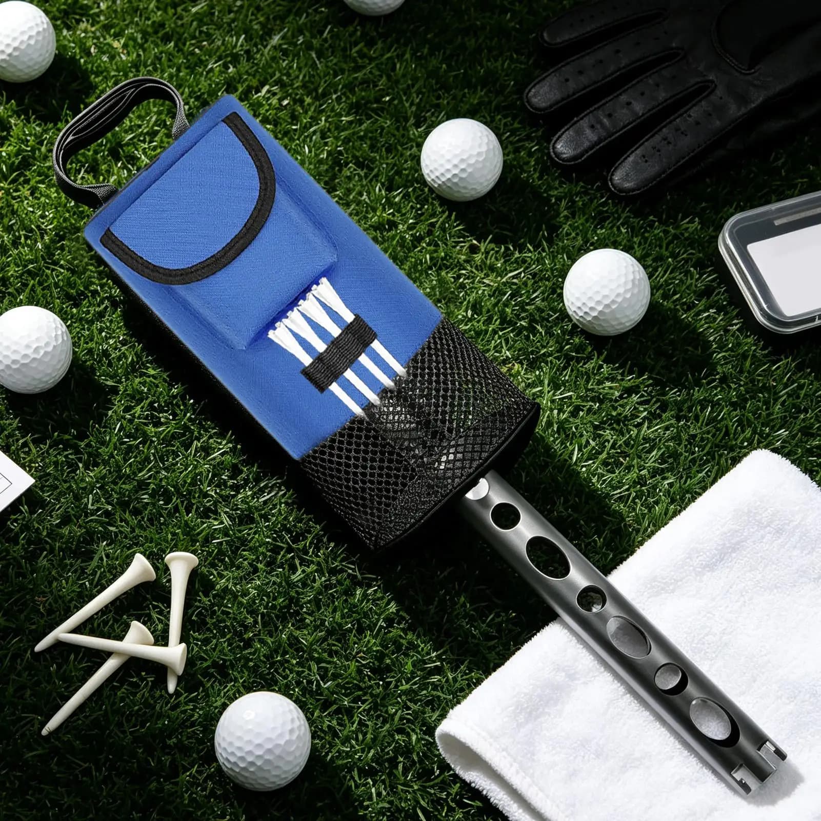 Shagger Bag For Golf Balls Heavy Duty Nylon Cloth Large Capacity Storage Holds 70 Balls Pocket Shagger For Men Women
