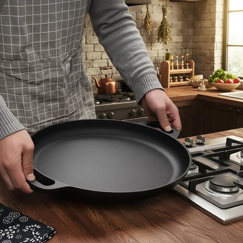Padella Multiuso in Ghisa 2025 e Padella Antiaderente per Fornello, Pentola Profonda in Ghisa Doruko Lavorata a Macchina, Accessorio