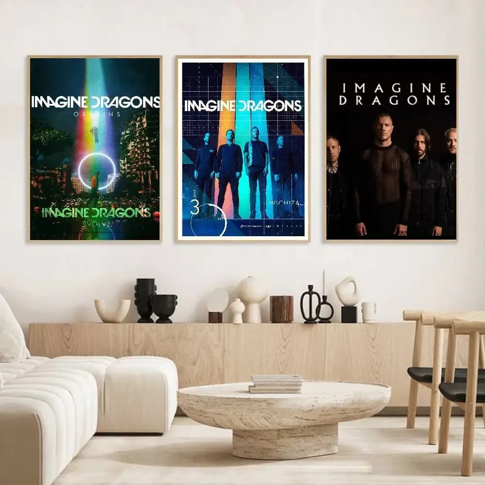 American Alternative Rock Band Imagine Dragons Copertina dell'album Art Wall Poster HD Impermeabile Casa Soggiorno Camera da letto Bar Tela