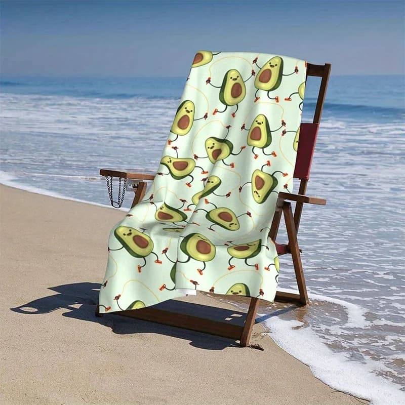 Asciugamano da spiaggia Simpatico modello di avocado Protezione solare antivento Adatto per piscina Coperta da viaggio da campeggio