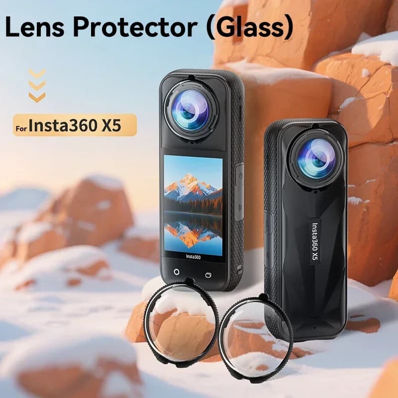 Glass/Plastic Lens Guard for Insta360 X5 Camera Accessorise Lens Protector Optical Tempered Glass Cap Waterproof Anti-Scratch