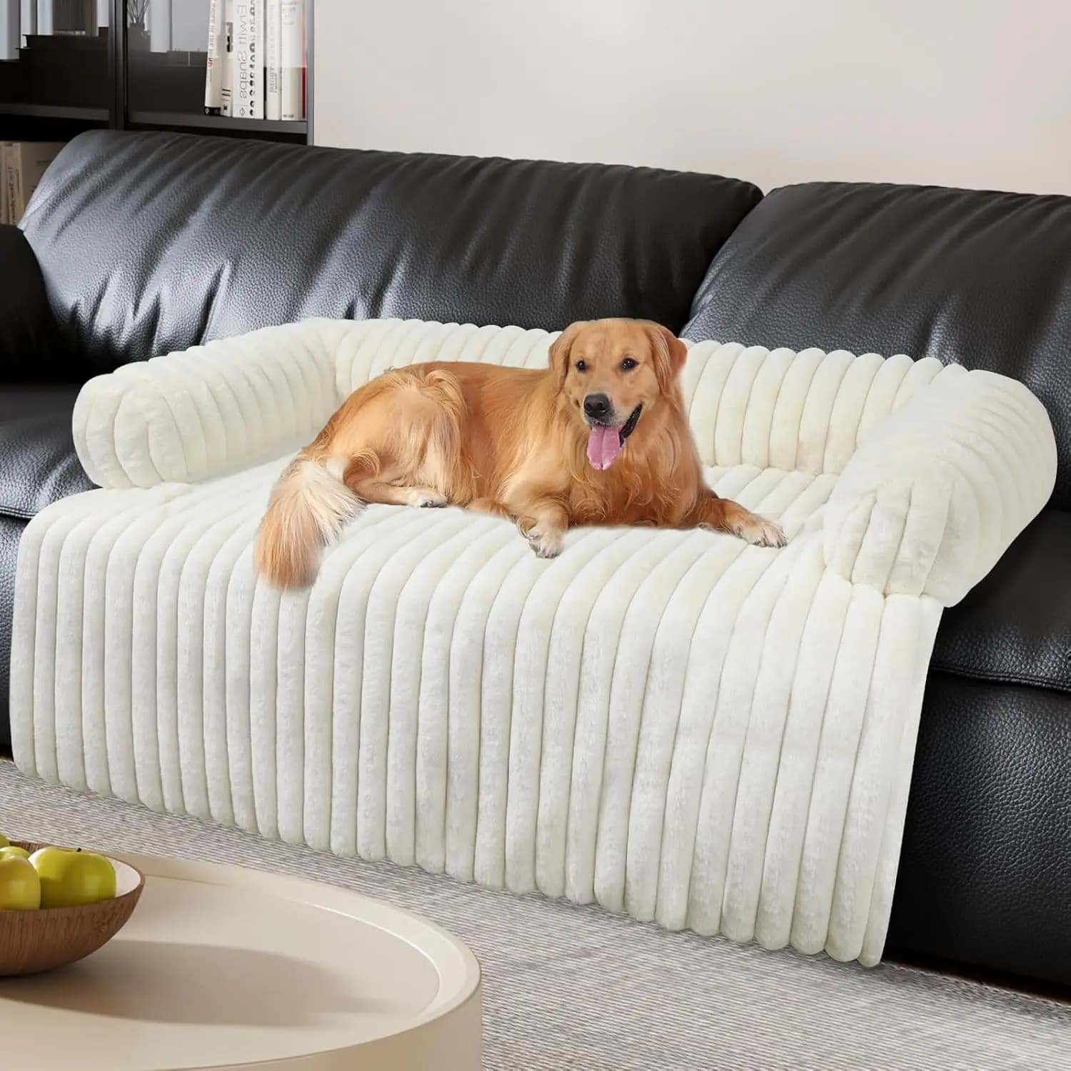 Lussuoso Letto per Cani Lavabile con Rivestimento Rimovibile, Protezione Impermeabile per Divano per Animali Domestici in Bianco XXL