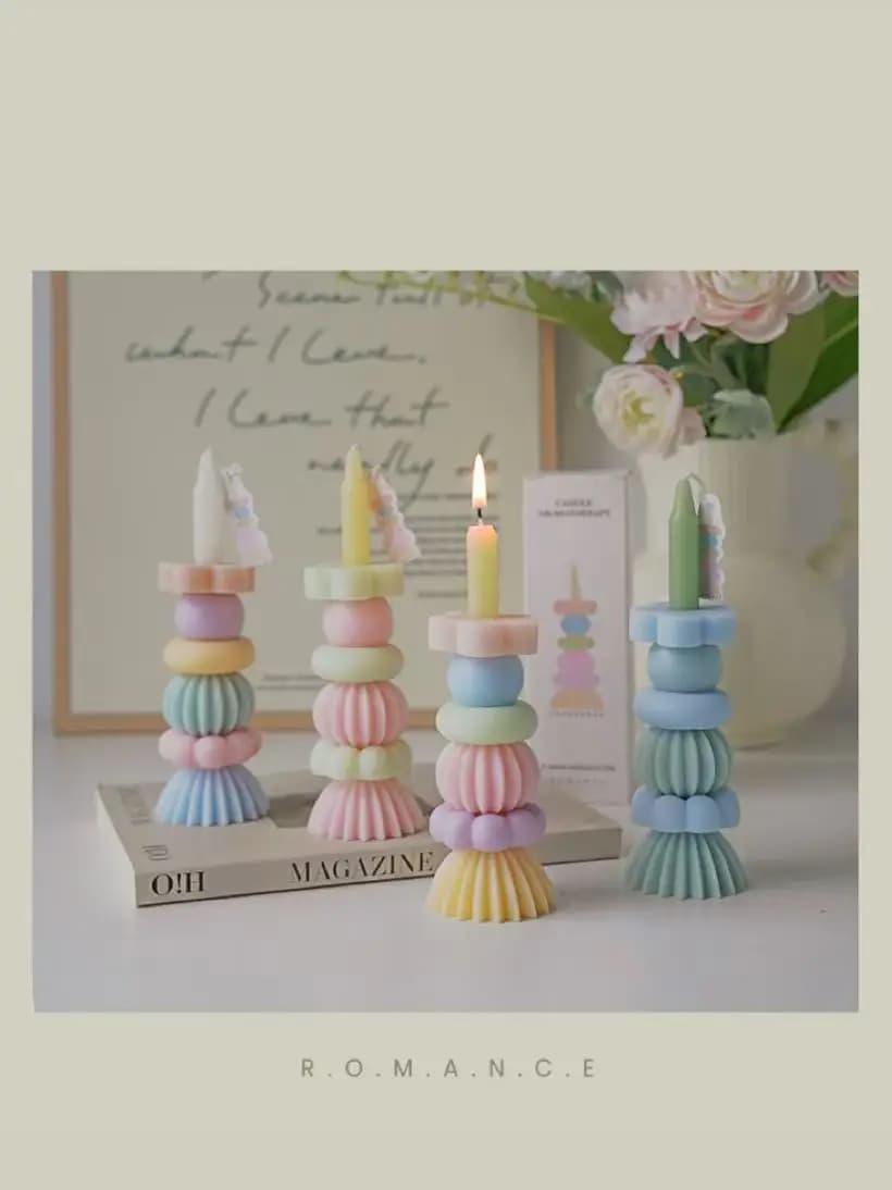 Candela Profumata Geometrica Stratificata Artigianale, Candela dall'Aroma Delizioso per Arredamento, Regalo di Capodanno, Compleanno, Matrimonio