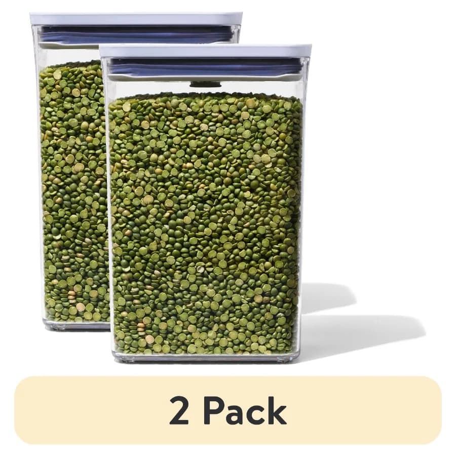 Set of 2 Airtight 2.7-Qt Medium Rectangle Storage Containers - Ideal for Keeping Snacks Fresh and Organized in Kitchen or Pant