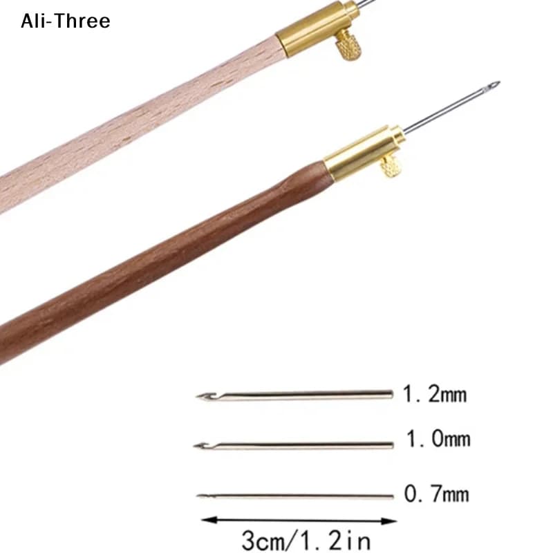 Set da 1 Pezzo: Uncinetto Tambour con 3 Aghi, Penna Metallica per Ricamo, Kit Artigianale per Punto Croce, Uncinetto Francese per Cucito e Lavorazione a Maglia Fai-da-te