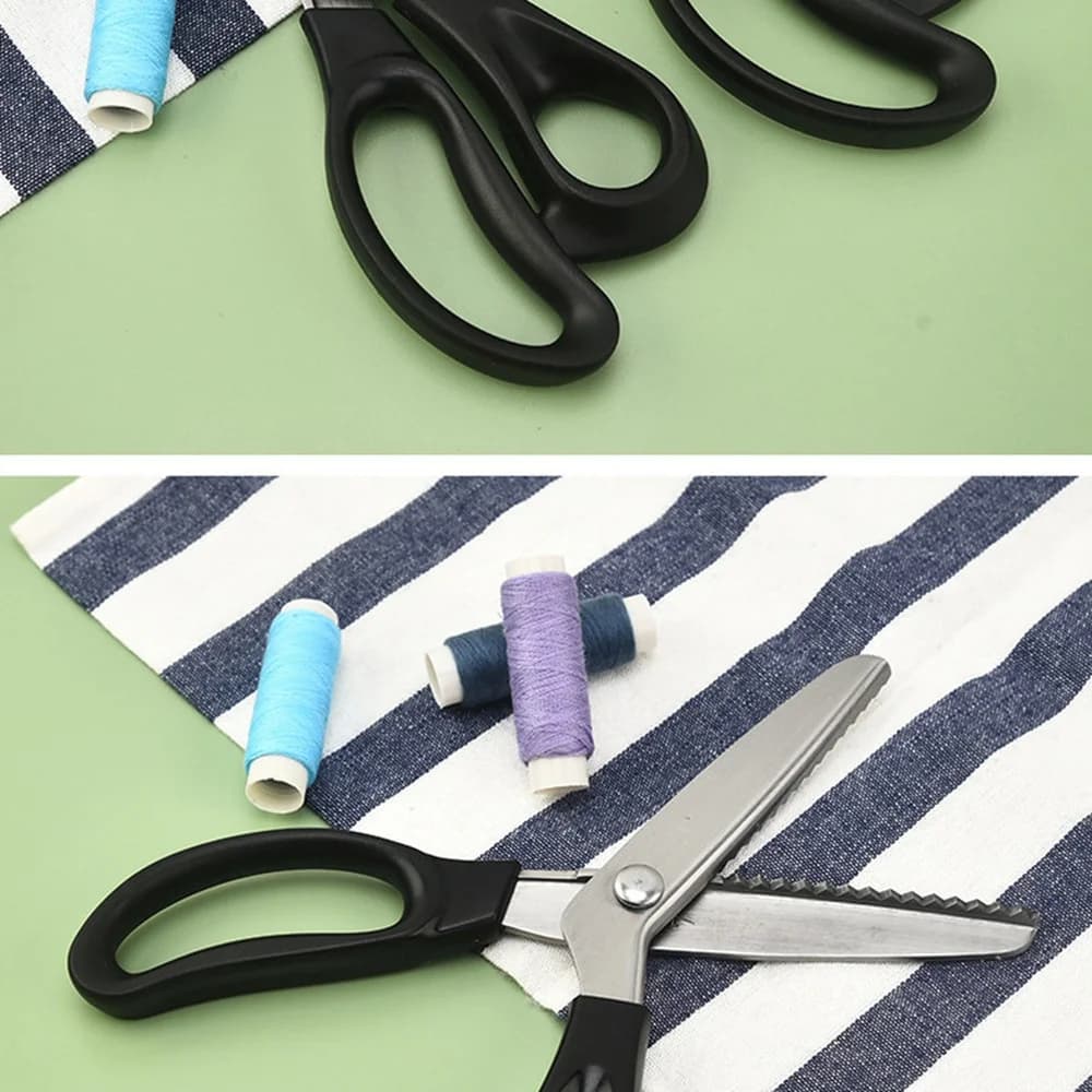 Stainless Steel Sewing Tailor Scissors 5mm Triangle Pinking Shears Craft Tool For Fabric Edge Cutting Decorative Edges