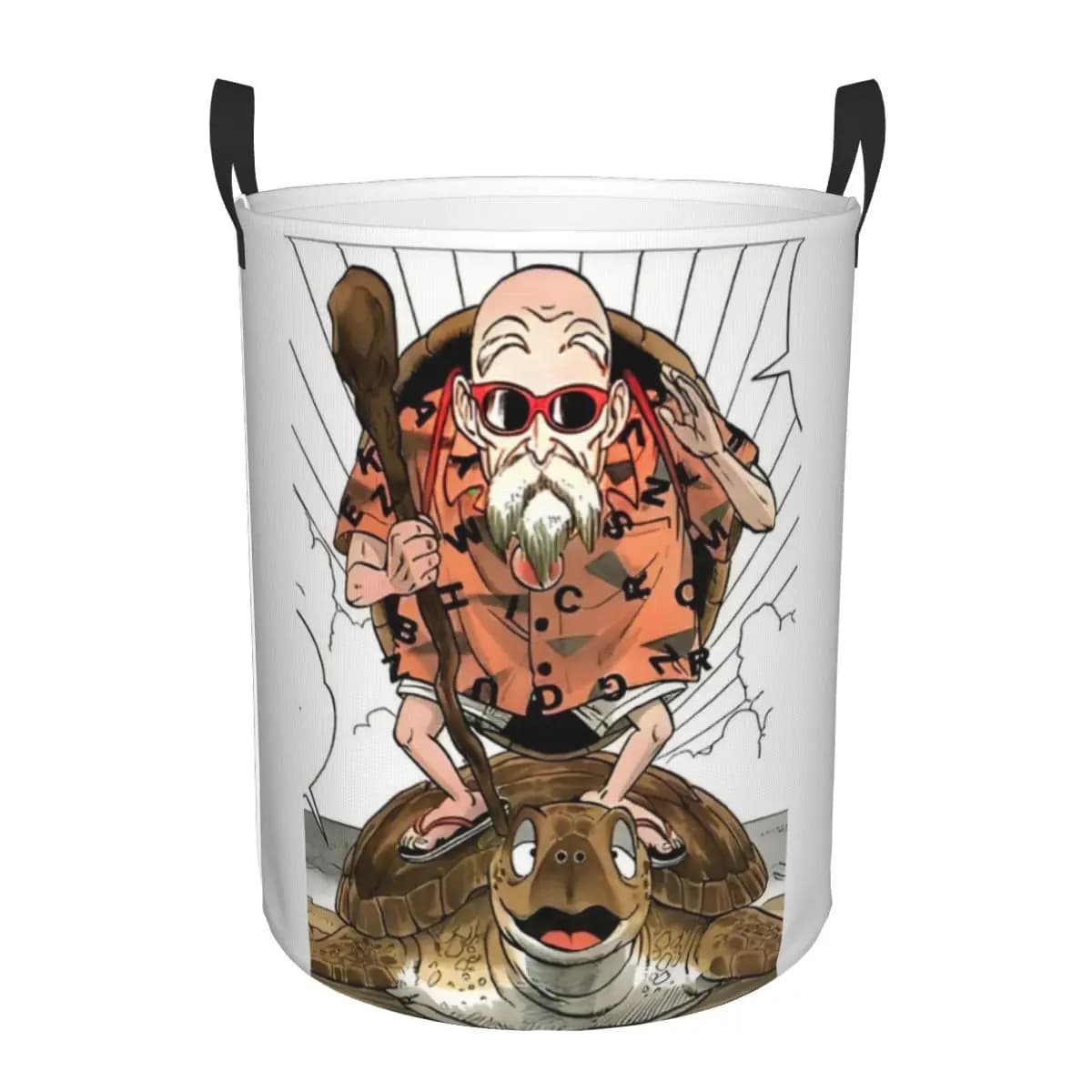 Custom Masters Roshis Cartoon Laundry Basket Foldable Anime Clothes Hamper for Toys Storage Bag