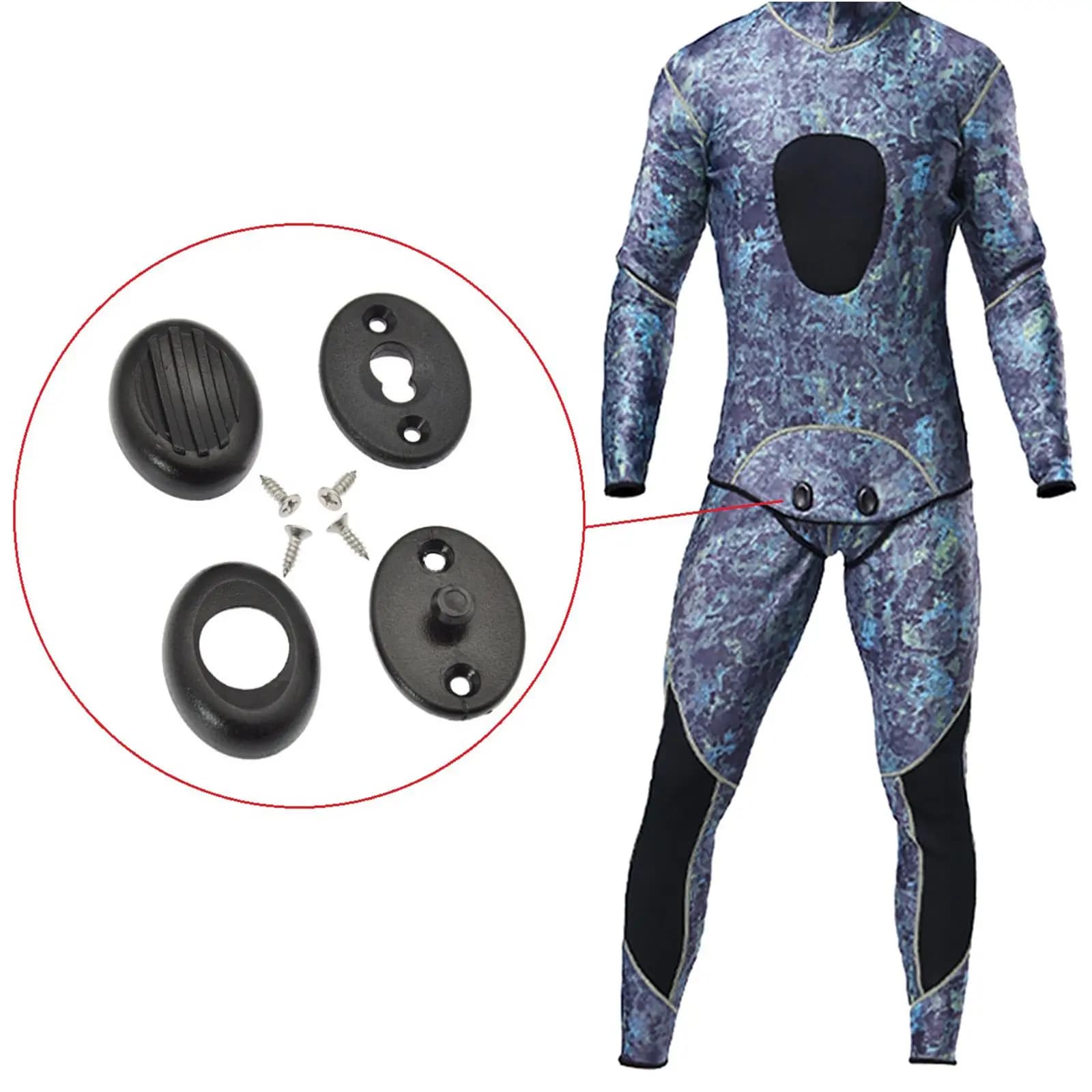 4 pieces/fixing set for diving suit, snorkeling suit, accessories with sliding buckle