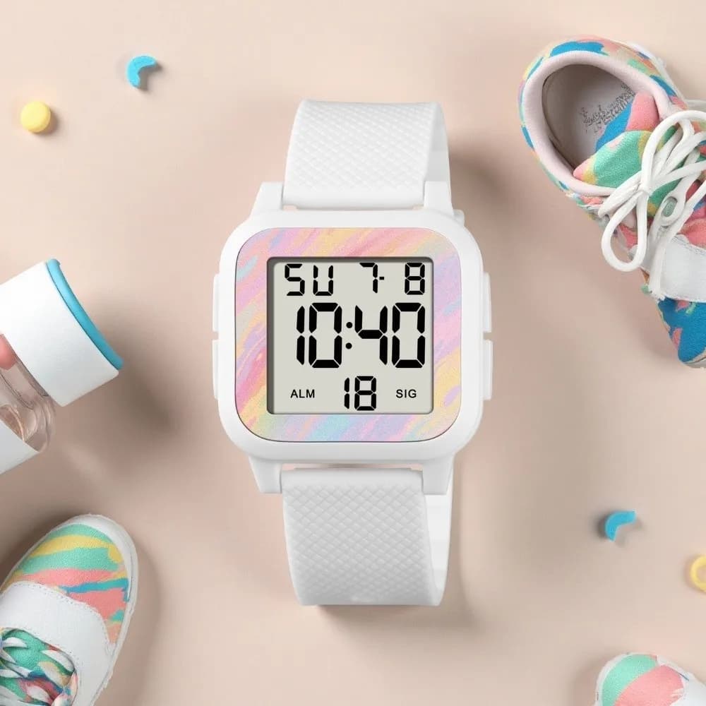 Waterproof Sports Women Watches Alarm Clock Watchband Student Wrist Watch Luminous Digital Electronic Wristwatch for Boys Girls
