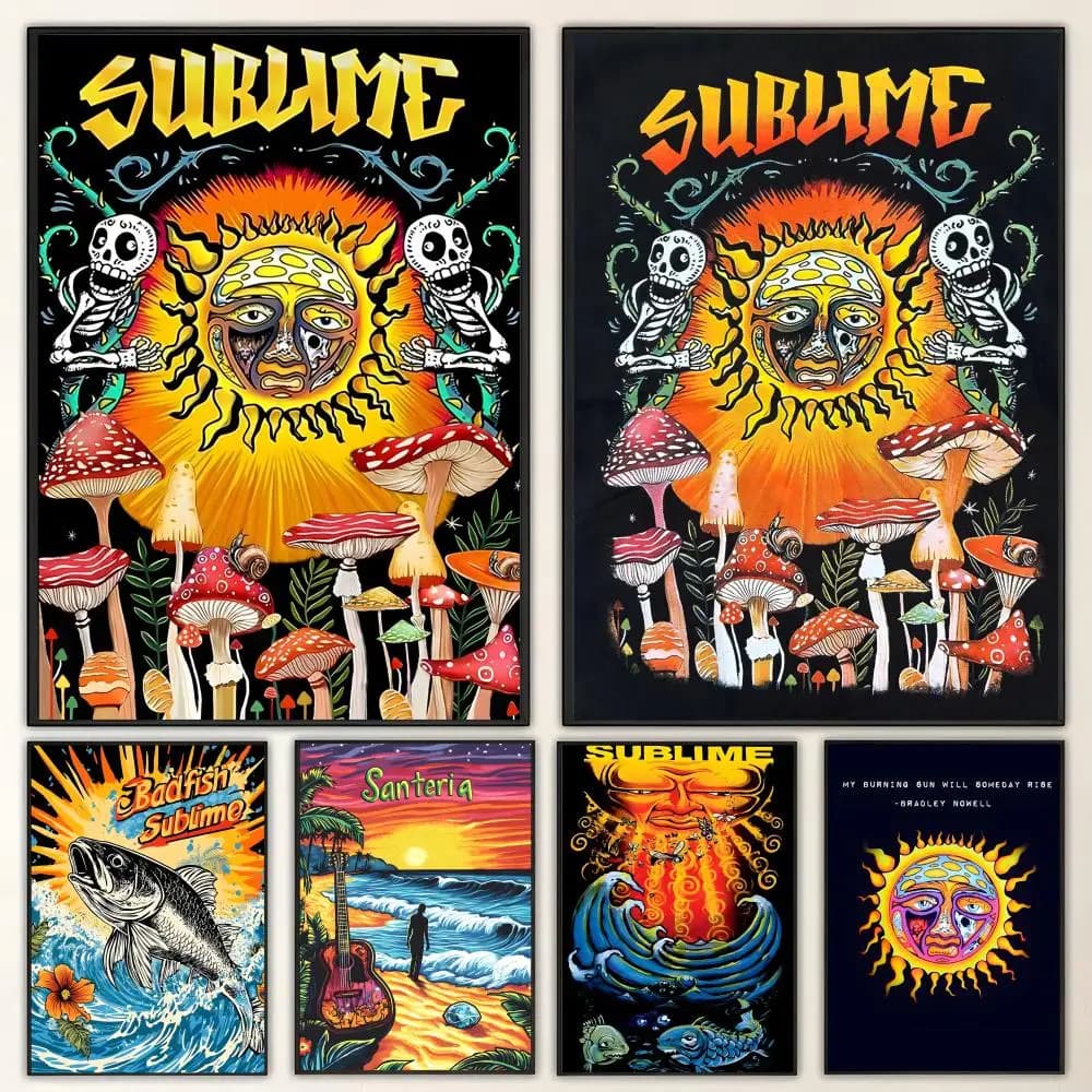 Band Sublime Poster HD art waterproof sticky wall home decoration aesthetic