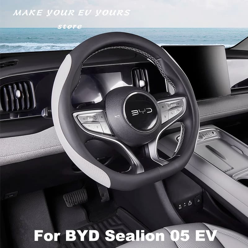 For BYD Sealion 05 EV 2025 2026 Car Steering Wheel Cover Leather Non-slip Auto Interior Accessories