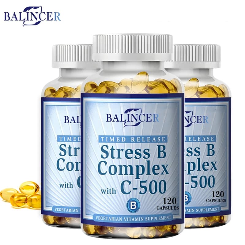 Vitamin B Complex - Supports energy, nervous system health, increases immunity, antioxidant supplement-120 capsules