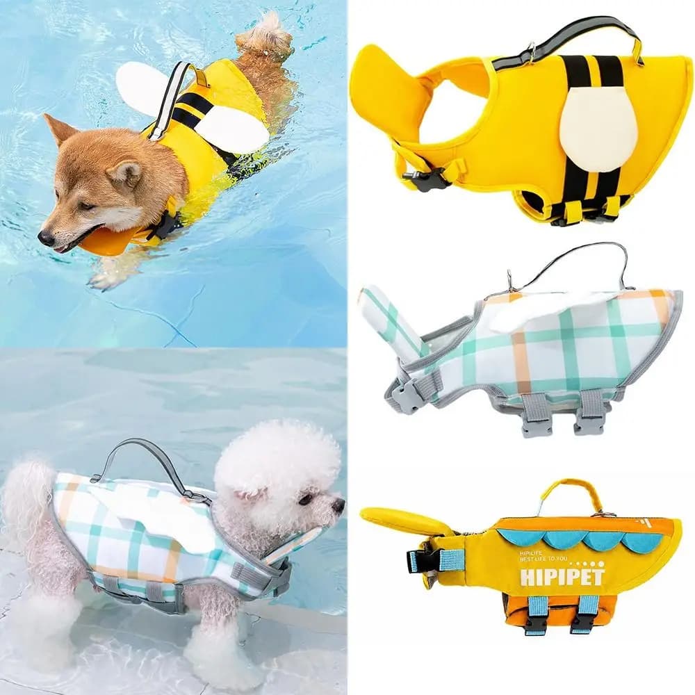 Superior Buoyancy Dog Life Jacket Waterproof Tear Resistant Pet Flotation Vest Breathable Adjustable Dog Swimming Vest