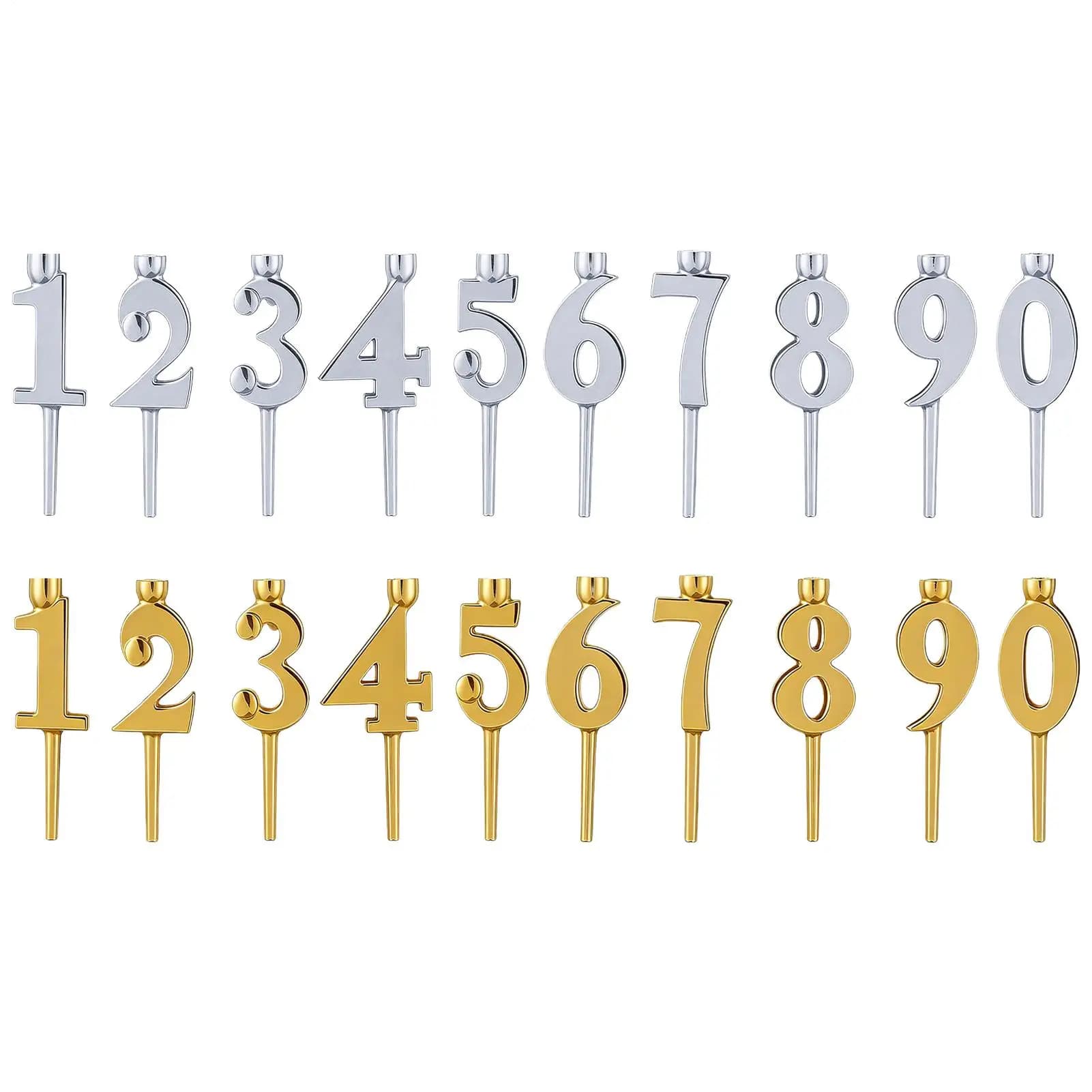 Portacandele Numerici per Torta, 10 Pezzi, Accessori per Feste di Compleanno, Portacandele Digitali per Pianificatori di Eventi e Casa