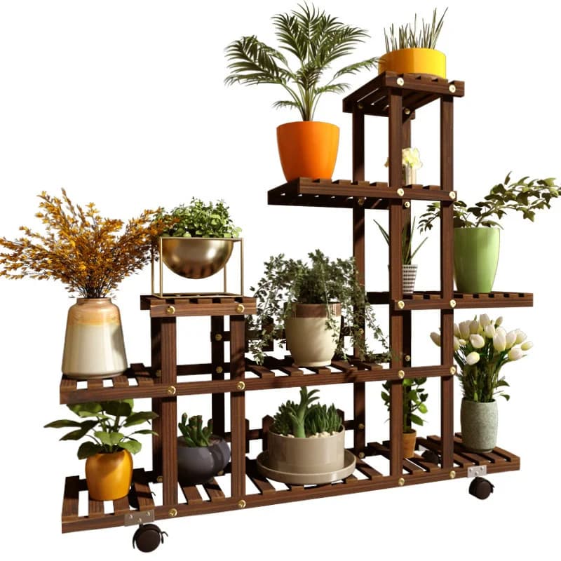 Portavasi per fiori da balcone per uso domestico in legno massello multistrato per interni ed esterni Portavasi per piante grasse Soggiorno Tavolo per vasi sospeso per bonsai