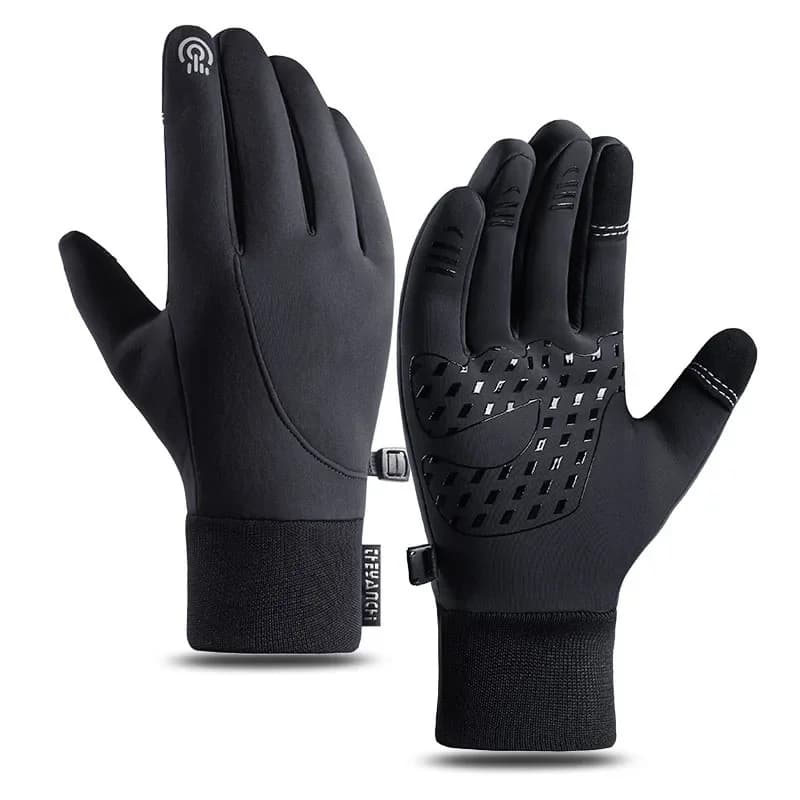 Warm black gloves with men's touchscreen - Anti-slip for cycling, running, gym, motorcycle, winter