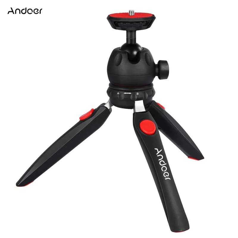 Andoer H20 Mini Table Tripod Support for Foldable Portable Tripod for Camera with Removable Ball Head with 1/4 Inch Screw