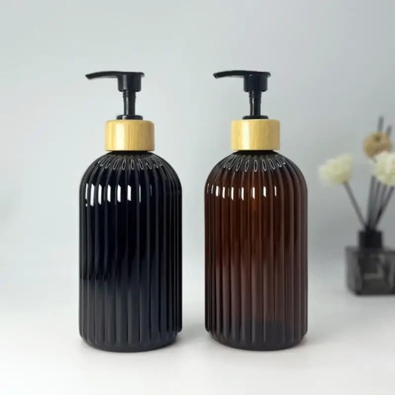 Flacone Vuoto per Shampoo da 500ml con Dispenser a Pompa, Contenitore Ricaricabile per Sapone, Lozione Mani e Corpo, per Cucina e Bagno