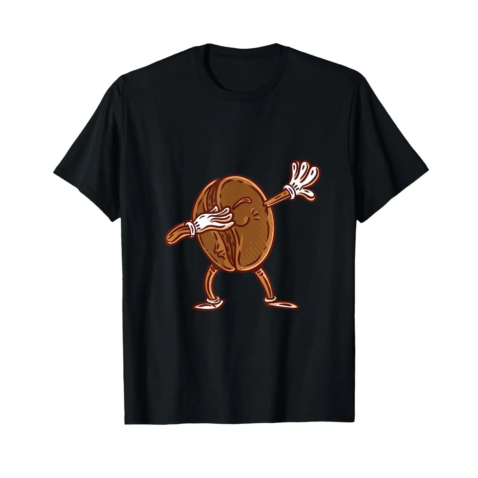 Coffee Lover Bean Funny Design T Shirt vintage Washed graphic Soft designer clothes Stretched homme Breathable Slightly