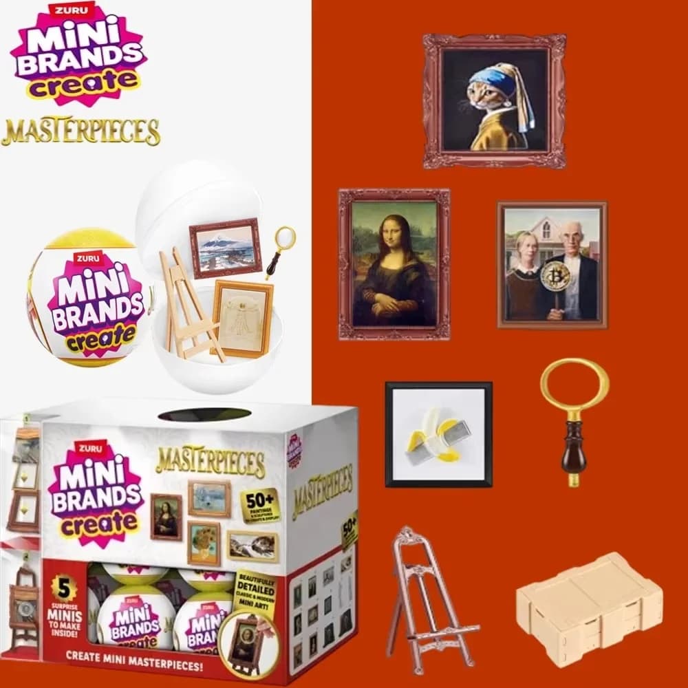 Zuru Mini Brands Create Masterpieces Series 5 Surprise Minis Blind Balls Miniature Famous Painting Collectible Toy Mini Ornament