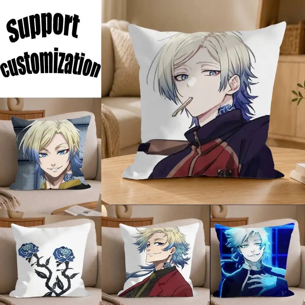 FootballAnime Michael Kaiser Blue LOCK Square Sofa Pillow Cover Solid Color Living Room Home Decor Cushion Case