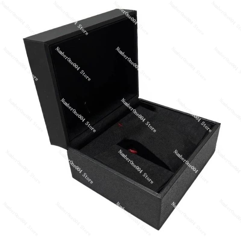 Scatola per orologi nera di lusso per custodia per imballaggio regalo per orologio meccanico da uomo