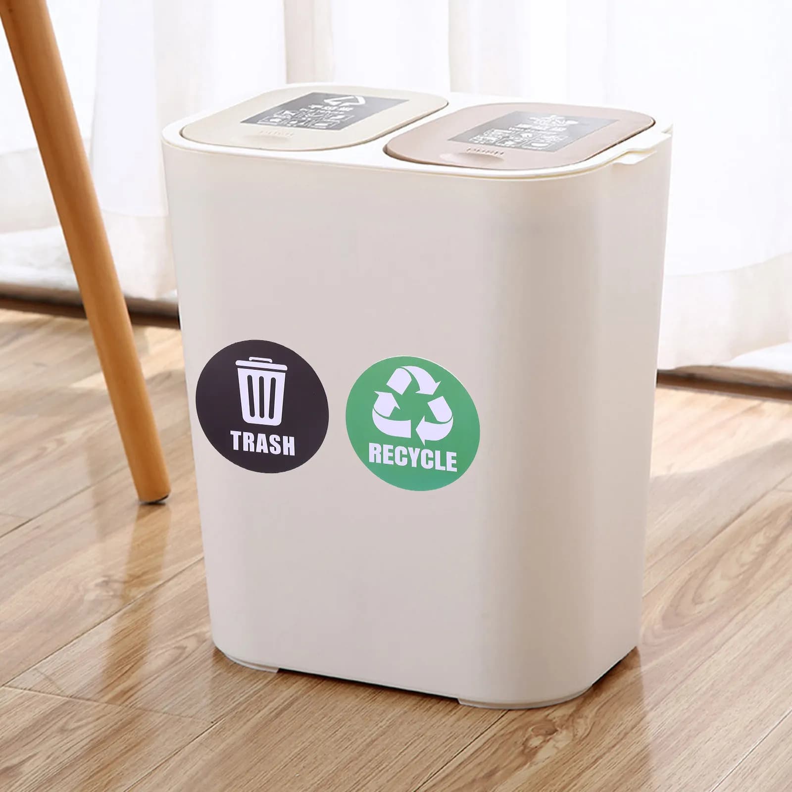 6 etichette adesive per la classificazione dei rifiuti, resistenti, di grandi dimensioni, per cucina, ufficio, scuola, bar, studio, hotel