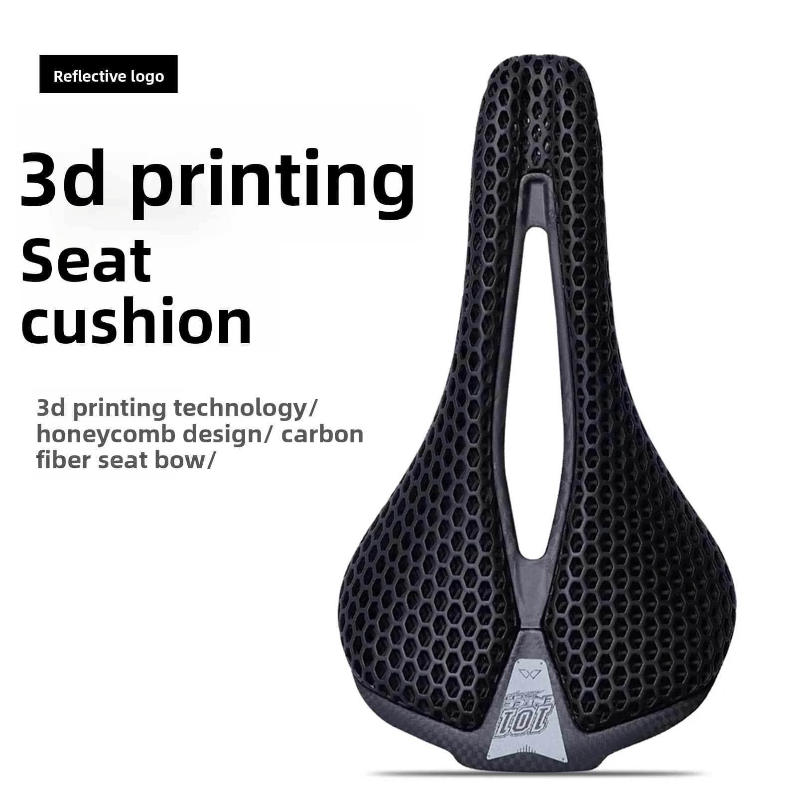 Sedile per bicicletta in fibra di carbonio stampato in 3D, sella per mountain bike da strada ultraleggera, cavo, comodo e traspirante