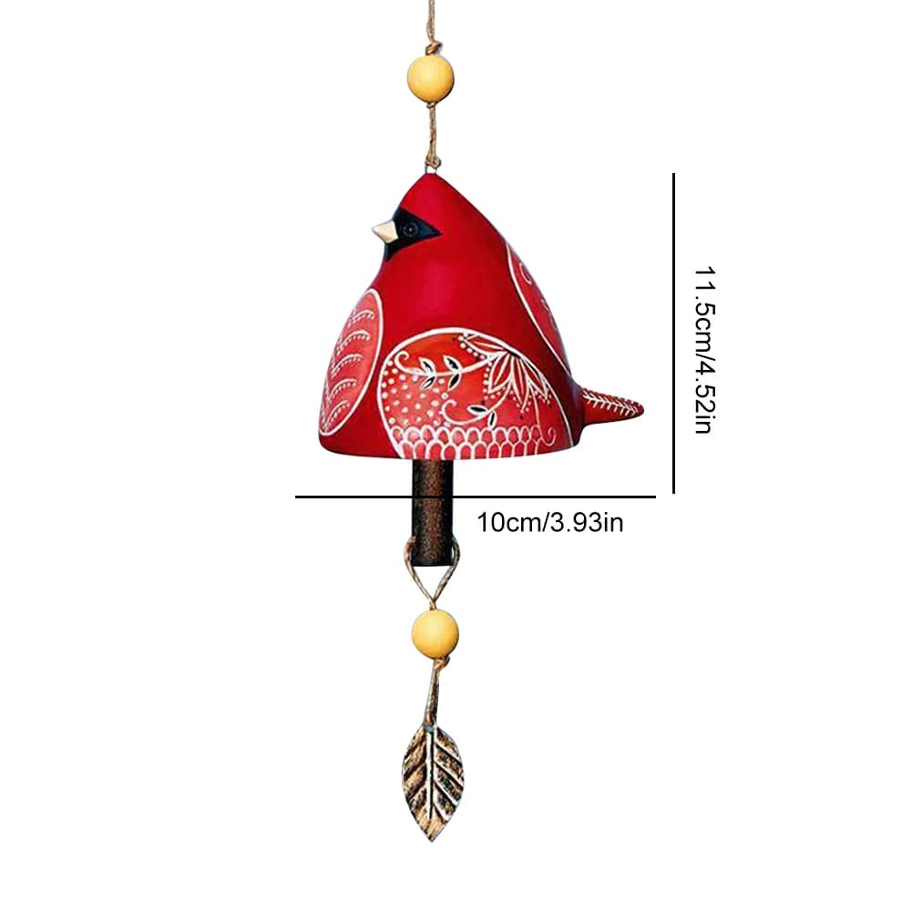 Cute Bird Song Bell Resin Wind Bell Hanging Ornaments Bird Bell Chimes for Wall Window Door Housewarming Gift