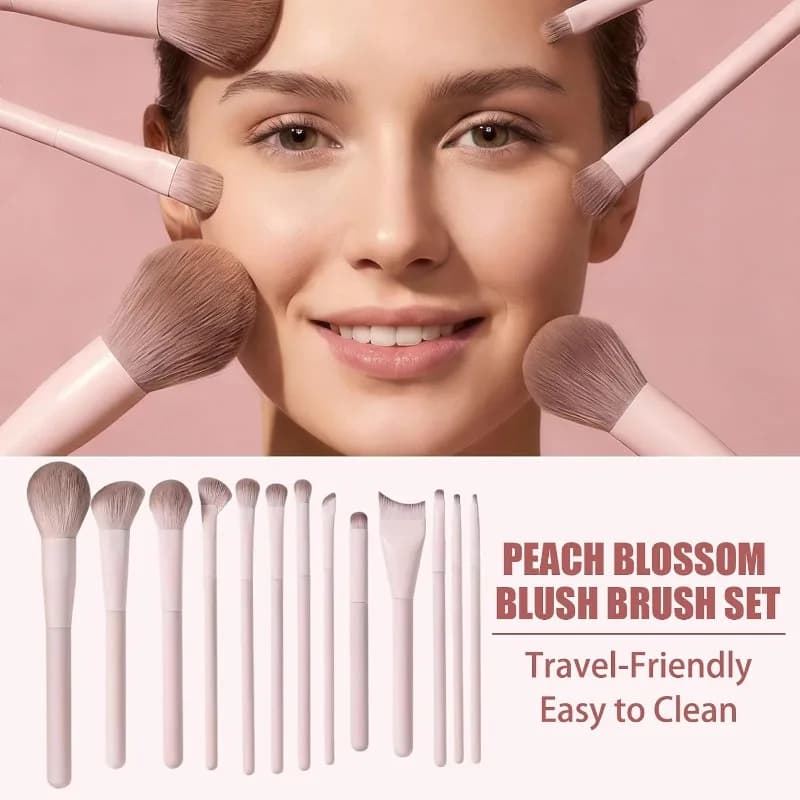 Makeup Brush Set 13 Pcs Professional Kit Foundation Eyeshadow Blush Lip Brushes Soft Synthetic Bristles for Women and Beginners