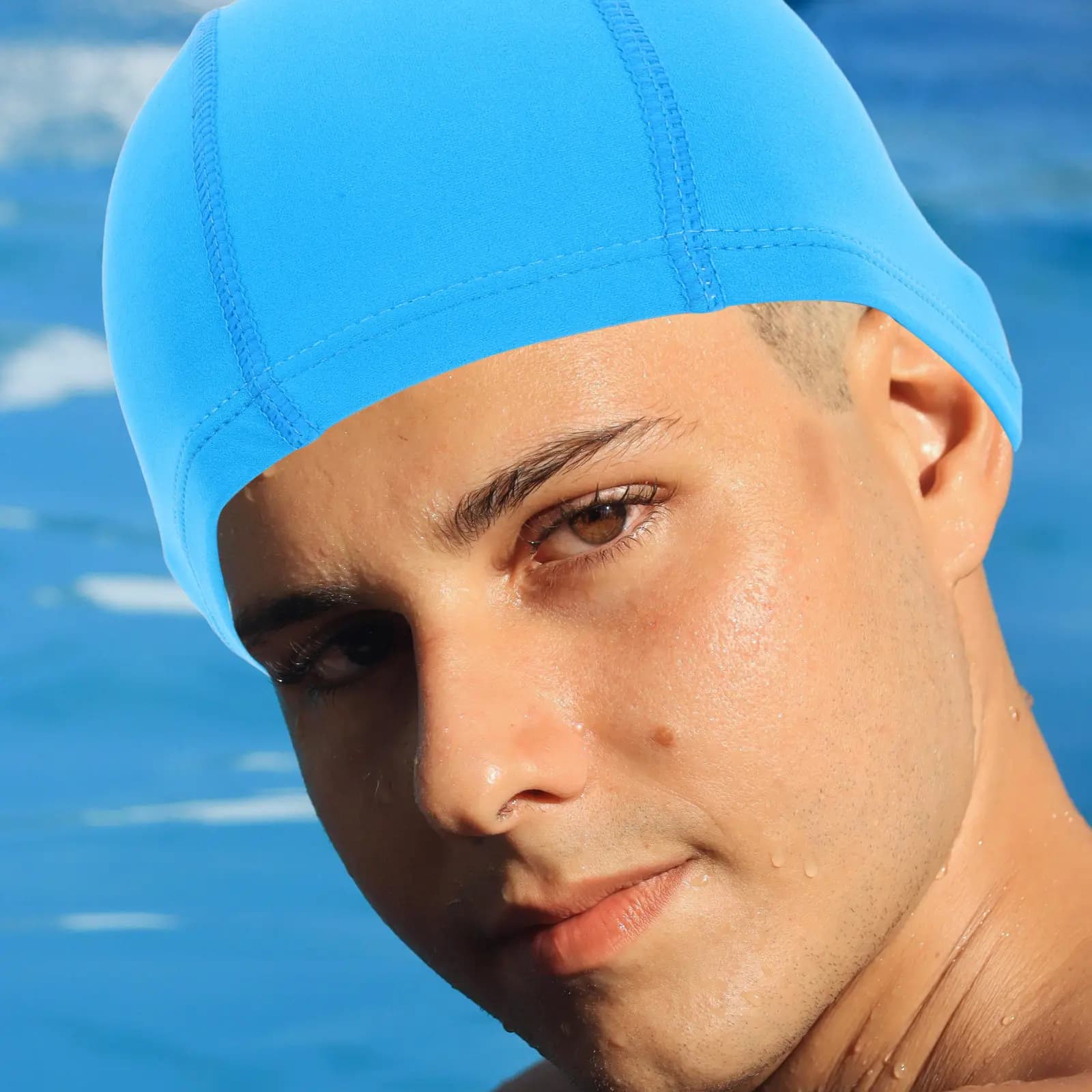 6 Pezzi Cuffie da Nuoto per Adulti in Nylon Elasticizzato Unisex, Cappelli da Bagno per Uomini e Donne, Cuffie da Nuoto per Allenamento in Piscina
