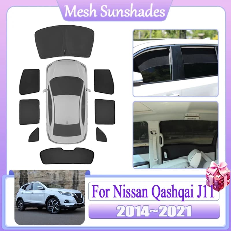 Isolamento termico Per Nissan Qashqai J11 Rogue Sport 2014 ~ 2021 Auto Maglia Parasole Parasole Magnetico Finestra Anti-UV Accessori