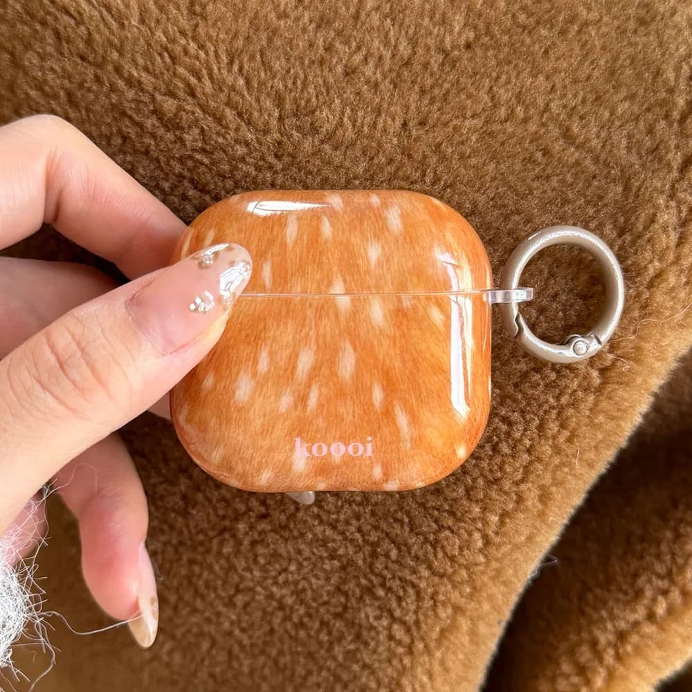 Custodia per Auricolari in Silicone Morbido con Texture di Cervo Cartoon per Apple AirPods 1 2 3 4 Pro 3 Pro2, Custodia per Cuffie Bluetooth Wireless
