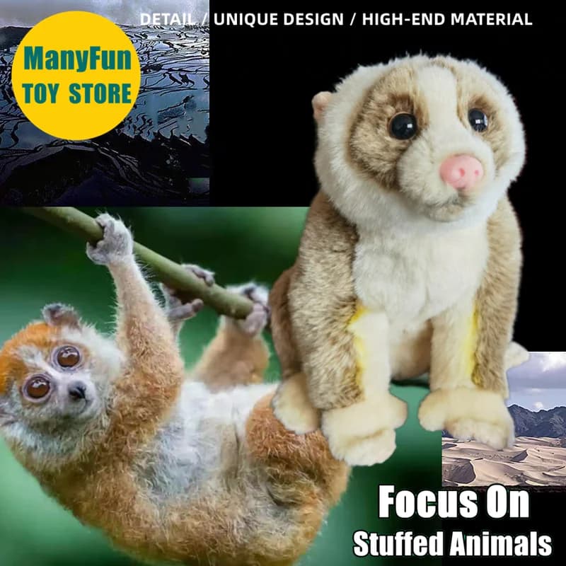 Peluche Loris lento Realistico Loris Peluche Realistico Nycticebus Peluche Scimmia Simulazione Bambola Regalo Collezionisti