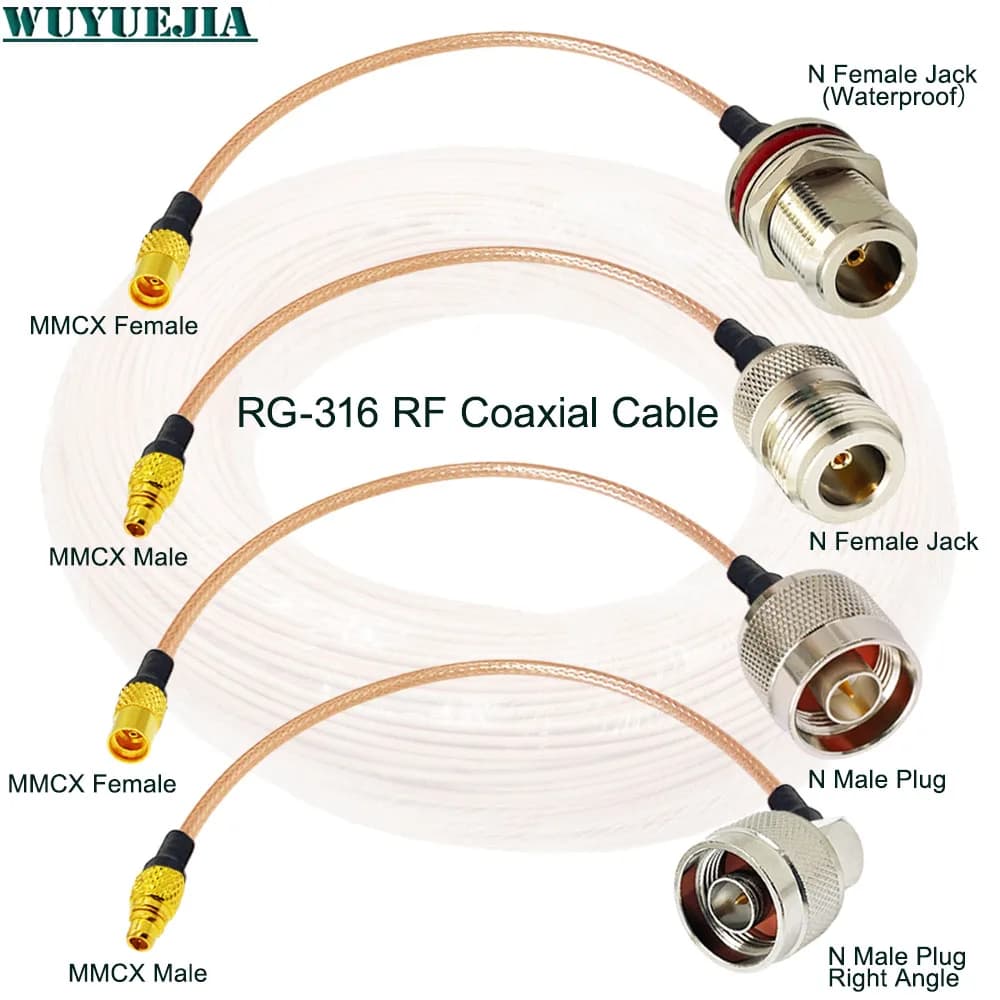 RG-316 Cavo di Alimentazione Antenna per Comunicazione Wireless Router Wifi L16 N Dritto Maschio a Spina MMCX Ponticello Cavo Pigtail