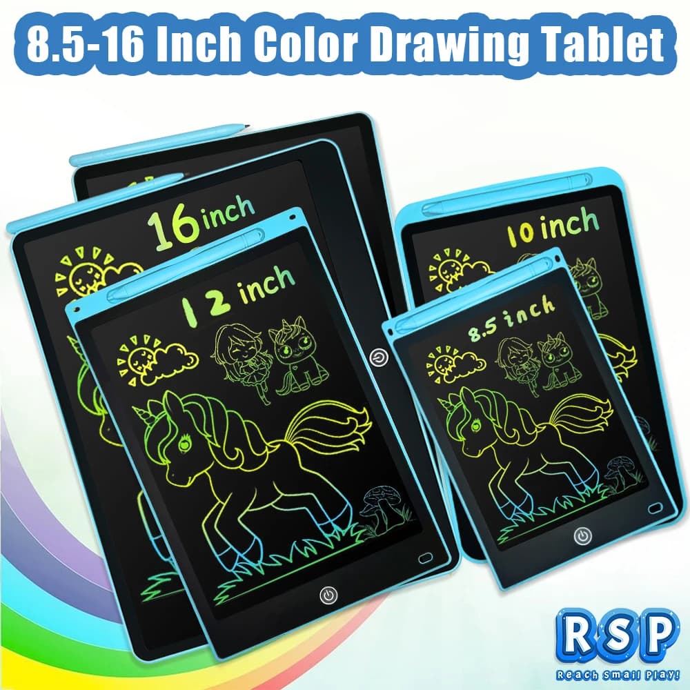 Tavoletta LCD da 16/12/10.5/8.5 Pollici per Disegno a Colori, Lavagna Digitale per Bambini, Regalo di Compleanno, Giocattolo da Viaggio per Pasqua