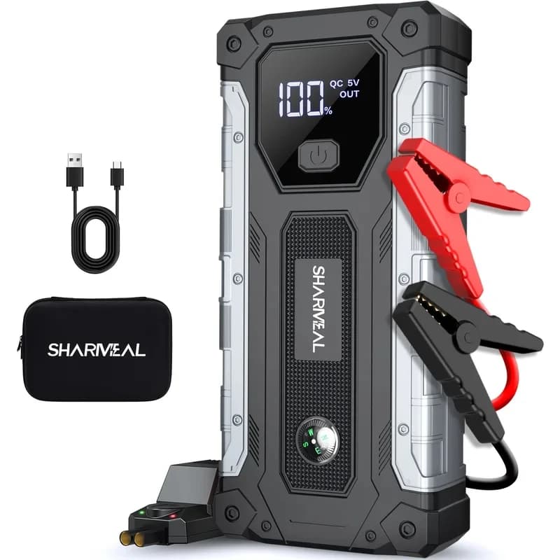 Avviatore di Emergenza per Auto 10000A 12V, Power Bank per Motori Benzina e Diesel, SUV, Camper, Camion, Booster Batteria con Illuminazione LED