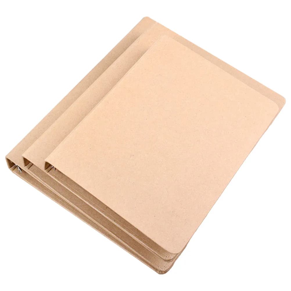 Set di 3 Copertine per Quaderni Ricaricabili in Carta Kraft per Fogli Staccabili A5 A4, Organizer per Appunti, Scuola, Ufficio e Diario