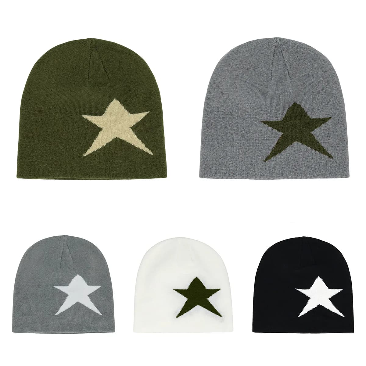 2025 Autunno Inverno Berretti Caldi Donna Uomo Y2K Star Pattern Outdoor Skullcap Cappello da sci Cappello freddo Hip Hop Ciclismo Maglia Gorras Regalo