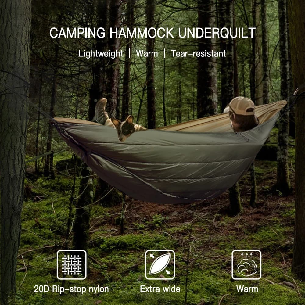 Multifunctional hammock Underquilt winter sleeping bag warm hammock under deck Travel swing camping poncho with bag