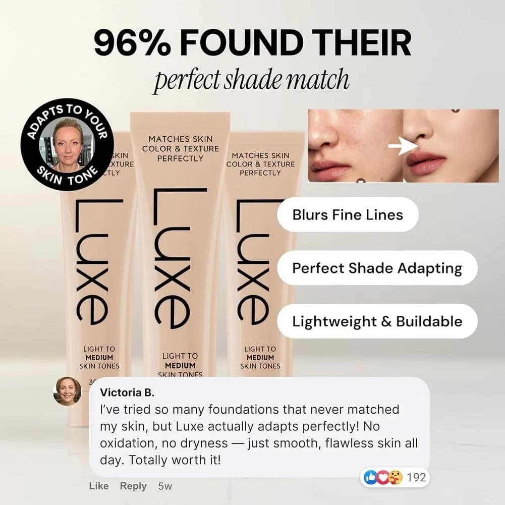 LUXE Magic Color Changing Liquid Foundation For Self-Adjusting Skin Tone,Sunscreen Anti-UV Full Coverage Lightweight Hydrating