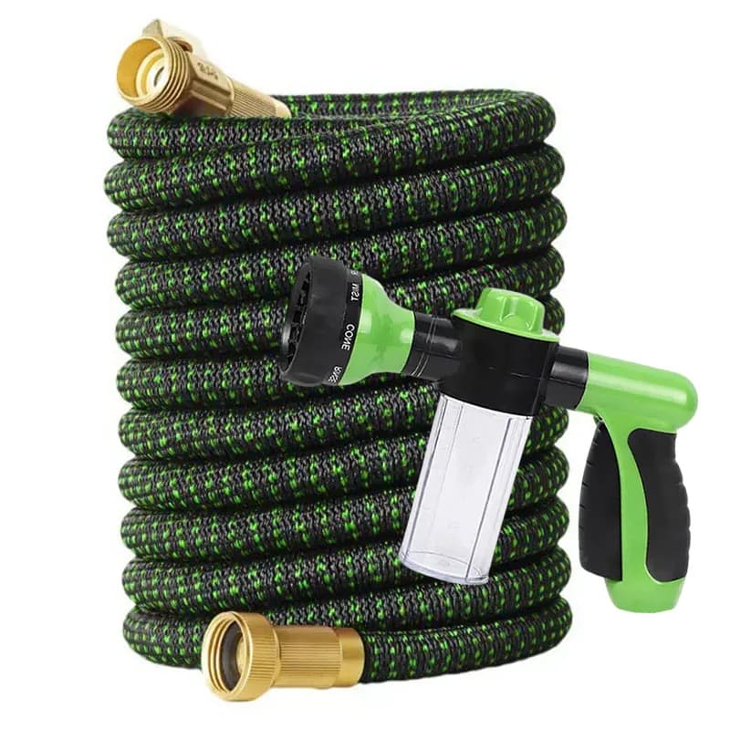 Tubo telescopico da giardinaggio 3X, irrigatore da giardino con 8 funzioni di spruzzatura regolabile, adatto per irrigazione e pulizia del giardino
